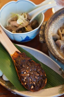 Lezzetli Asya yemekleri. Yakın çekim.