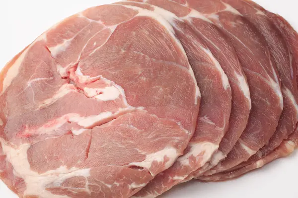 Raw Sliced Meat Isolated White Background — Stock Photo, Image