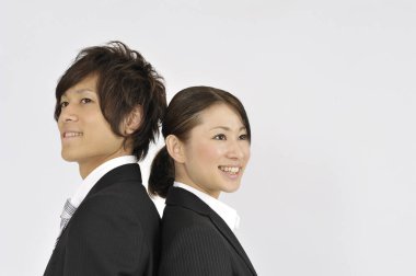 iş çifti portresi beyaz arkaplanda izole edildi