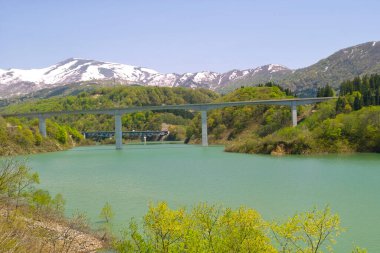 Japonya 'daki güzel dağ gölü manzarası