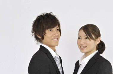 iş çifti portresi beyaz arkaplanda izole edildi