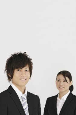 iş çifti portresi beyaz arkaplanda izole edildi