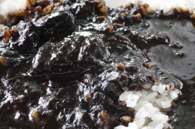 Lezzetli Asya yemeklerinin yakın çekim görüntüsü