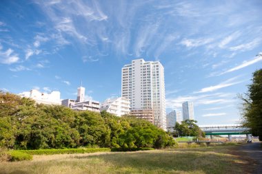 Kentsel zemin, modern şehir manzarası 