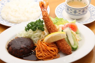 Lezzetli Asya mutfağının yakın görüntüsü