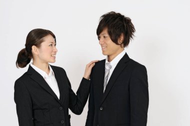 iş çifti portresi beyaz arkaplanda izole edildi