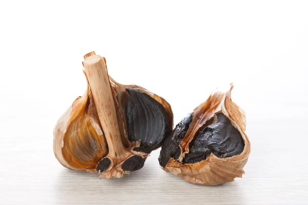 Black Garlic Japanese Health Food Made Fermented Garlic — Stock Photo, Image