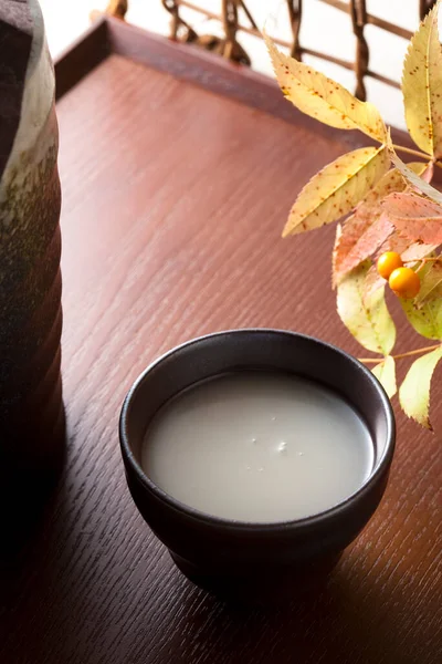 Traditionelles Japanisches Süßes Alkoholgetränk Aus Sake Hefe Amazake — Stockfoto