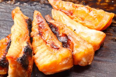 Lezzetli Asya yemeklerinin yakın çekim görüntüsü