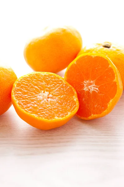 Fresh Orange Fruit Slices Isolated White Background — Stock Photo, Image
