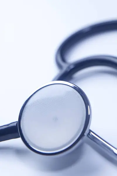 Close Medical Equipment Stethoscope White Background — Stock Photo, Image