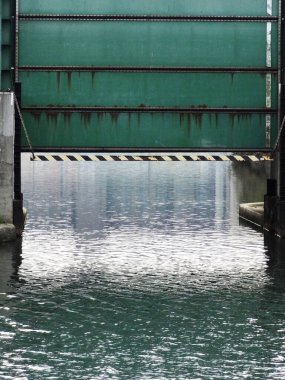Nehir setinin baraj kapakları yakın çekim görüntüsü