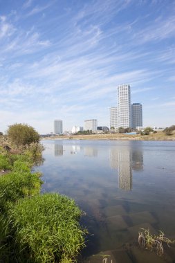 Kentsel zemin, modern şehir manzarası 