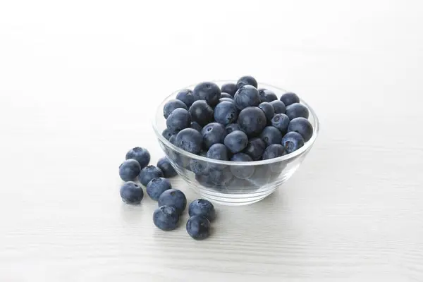 Blueberry Berries Wooden Bowl — Stock Photo, Image