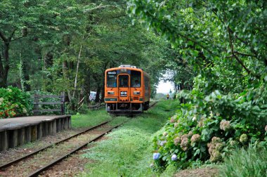 Şehirdeki tren istasyonunda. 