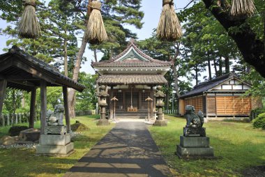 Japonya 'daki güzel Japon tapınağı, seyahat konsepti.