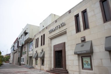 Asya 'daki Resort Shopping Street Lined and Stores