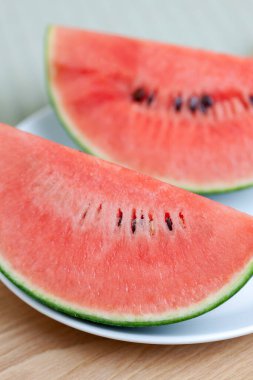 Taze olgun organik karpuzun yakın plan görüntüsü         