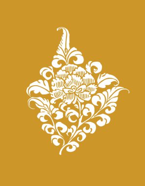 Elle çizilmiş karalama çiçekleri ile soyut desen