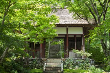 Japonya 'daki Japon bahçesinde güzel mimari