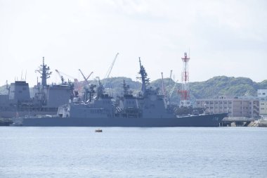 Donanma gemileri şehir limanına demirledi.