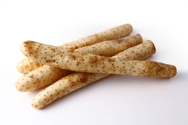 Arka planda çiğ Çin yer elması sebzeleri, kapatın.