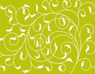 Sarmalı yeşil çiçekli bir arka plan. resimleme