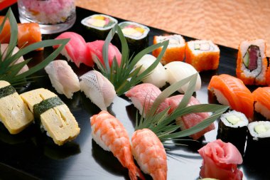 Sushi arka planda, kapat