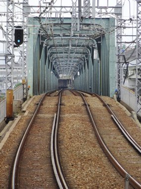 Şehirdeki tren rayları.