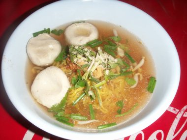 Lezzetli bir Asya yemeğinin yakın çekim görüntüsü