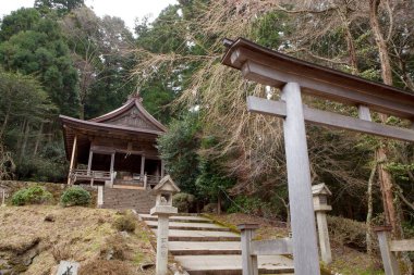 Antik Japon tapınağının manzaralı görüntüsü