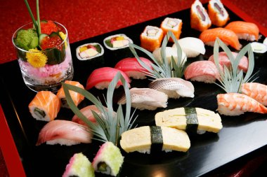 Sushi arka planda, kapat