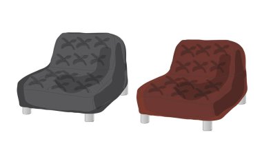 Beyaz arka planda iki rahat koltuk, illüstrasyon