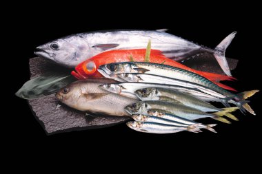 Taze balık arka plan görünümünü kapat 