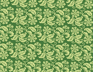 soyut çiçek deseni şablonu, bitki siluetleri ile dekoratif arkaplan