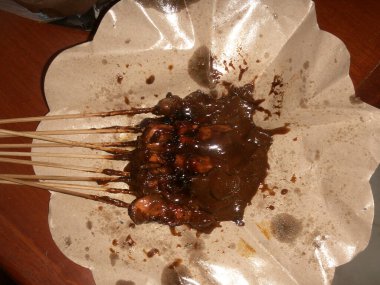 Lezzetli bir Asya yemeğinin yakın çekim görüntüsü