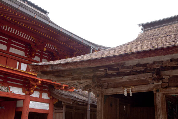 scenic shot of ancient Japanese temple
