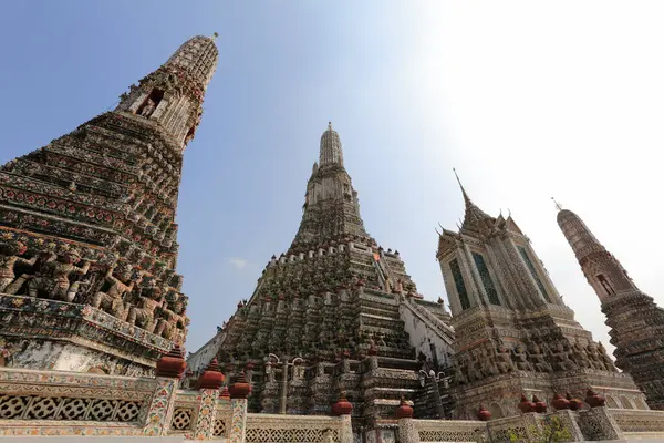 Wat Arun Est Une Attraction Touristique Importante Est Également Symbole — Photo