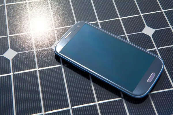 smartphone on solar battery