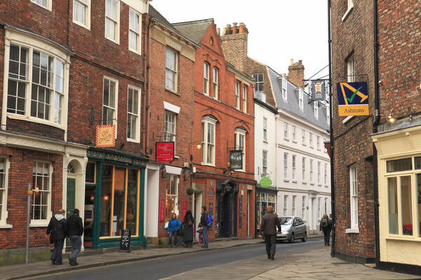 Daytime View of People Walking by Street of Old Town, England, Uk