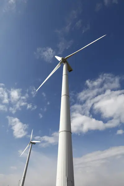 Wind Turbines Cloudy Sky — Stock Photo, Image