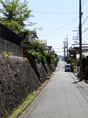 Şehrin geleneksel caddesi, Japonya