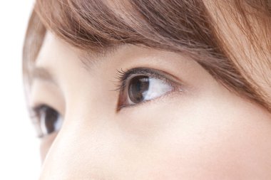 Asyalı kadın gözlerini kapat.