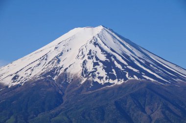 Japonya 'da kar tepeli güzel Fuji dağı