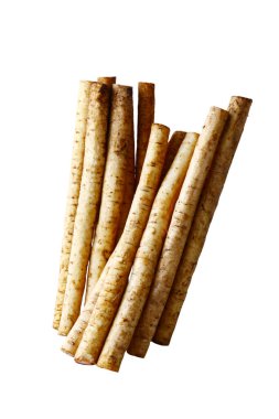 Arka planda çiğ Çin yer elması sebzeleri, kapatın.