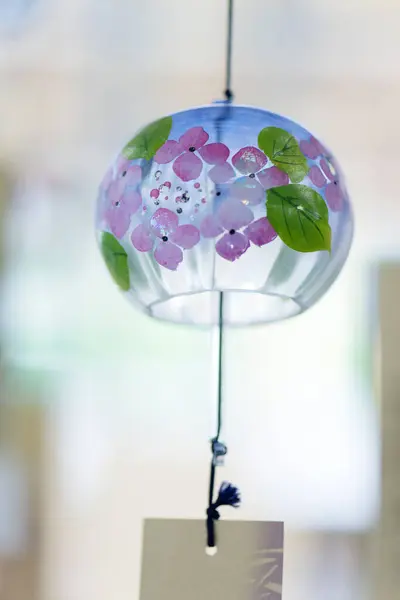 Close View Beautiful Traditional Japanese Glass Wind Chime — Stock Photo, Image