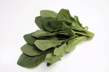 taze ıspanak üzerinde beyaz arka plan izole