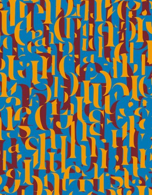 Harf ve sembollerle soyut arkaplan 