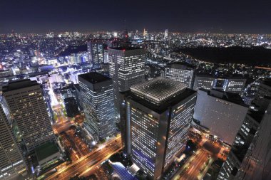 Ördek şehir manzarası, şehir arkaplanı, Japonya 