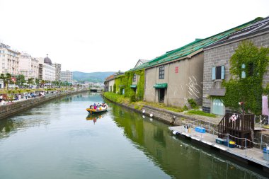 Yazın Otaru Kanalı manzarası Otaru, Hokkaido, Japonya